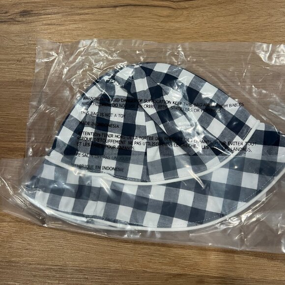 NWT Janie and Jack Black and White Gingham Bucket Hat Size 0-3 Months Baby - Picture 3 of 3
